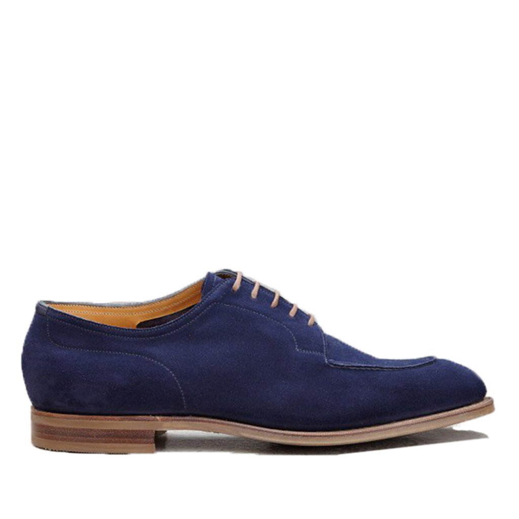 Bashwood Handmade Blue Suede Leather Oxford Shoes